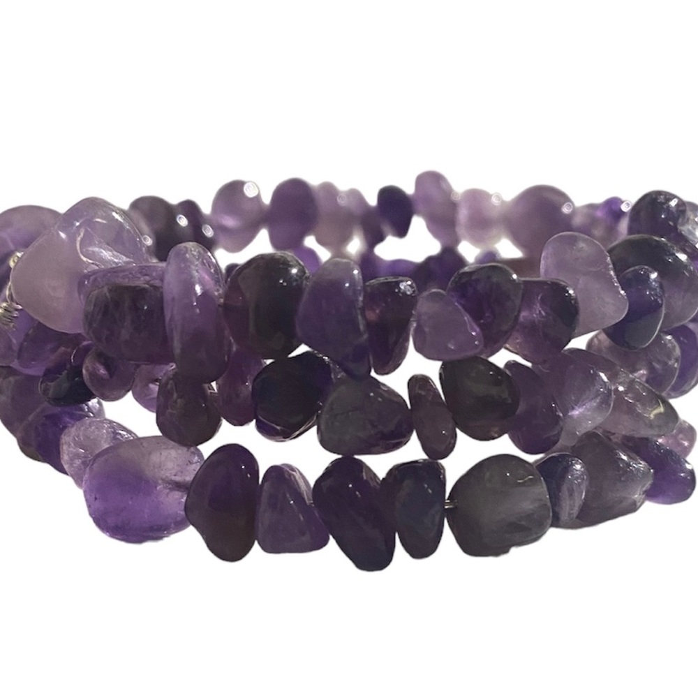 Handmade, amethyst wrap bracelet.